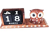 Bloque de Calendario perpetuo de Madera diseño de búho (HC enterprise-355)